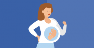 شکل انیمیشنی یک زن باردار